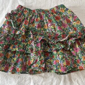 JCREW Size Sm Crewcuts Girl's Elastic Waist Multicolor Floral Print Ruffle Skirt